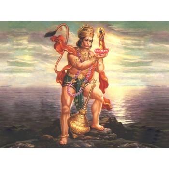 Hanuman holds Rama